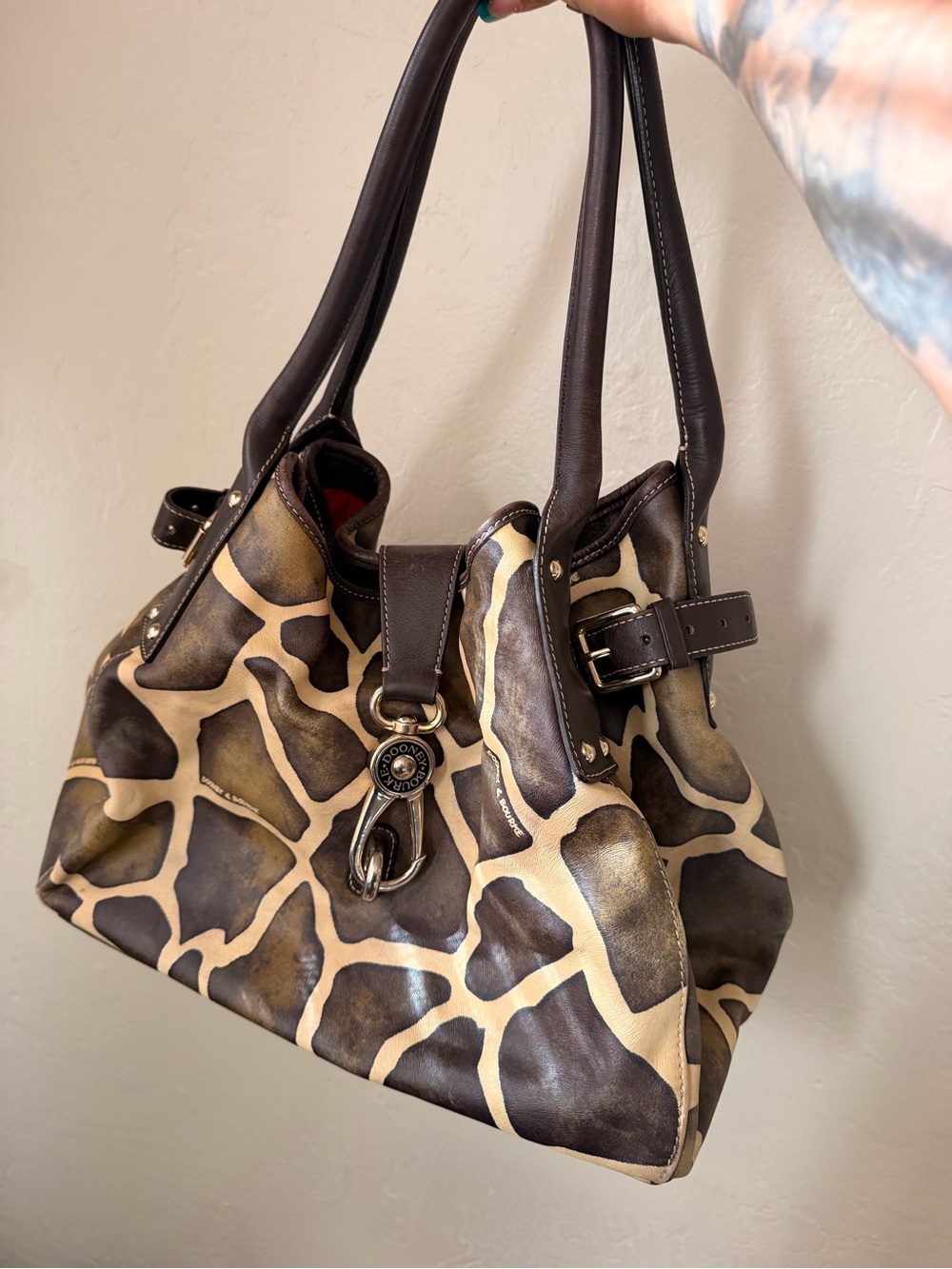 dooney and bourke limited edition Leather Giraffe-Print Tote Bag